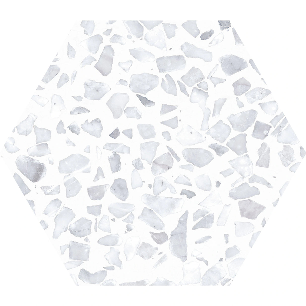 Carrelage Terrazzo Hexagonal 23x26 Riazza Blanc Gris