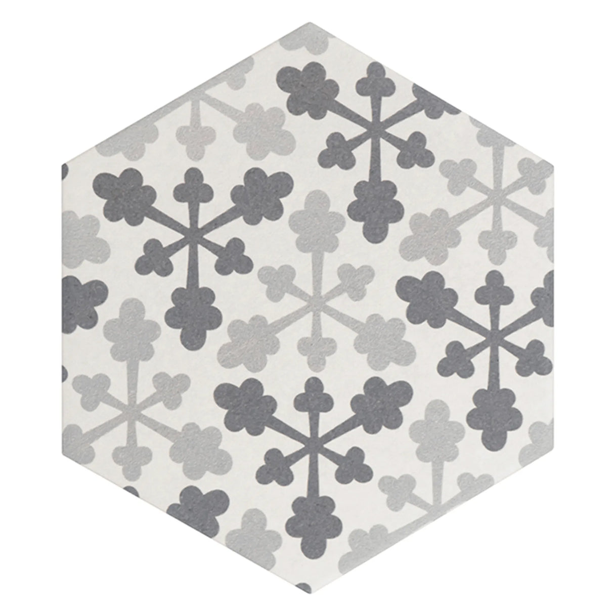 Carrelage Aspect Carreaux Ciment Noir et Blanc 17,5x20 Hexatile Harmony B&W