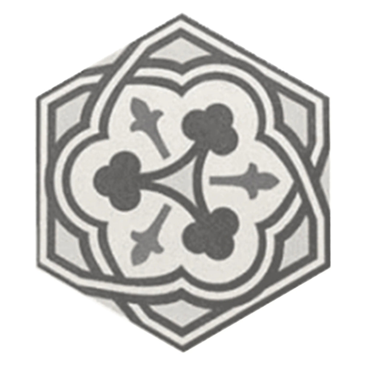 Carrelage Aspect Carreaux Ciment Noir et Blanc 17,5x20 Hexatile Harmony B&W