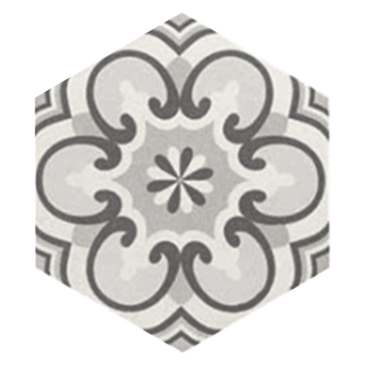 Carrelage Aspect Carreaux Ciment Noir et Blanc 17,5x20 Hexatile Harmony B&W