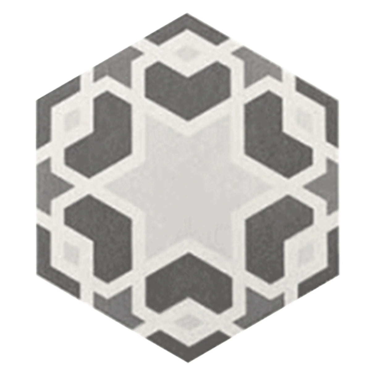 Carrelage Aspect Carreaux Ciment Noir et Blanc 17,5x20 Hexatile Harmony B&W