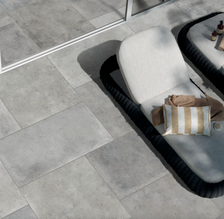 60x60 Dalle 2cm Salerno Gris Effet Pierre Extérieur R11