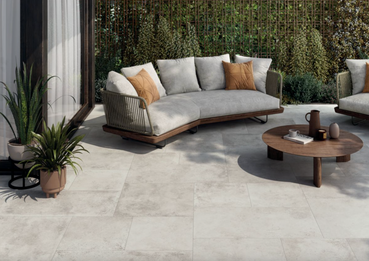 60x120 Dalle 2cm Salerno Ivoire Effet Pierre Extérieur R11