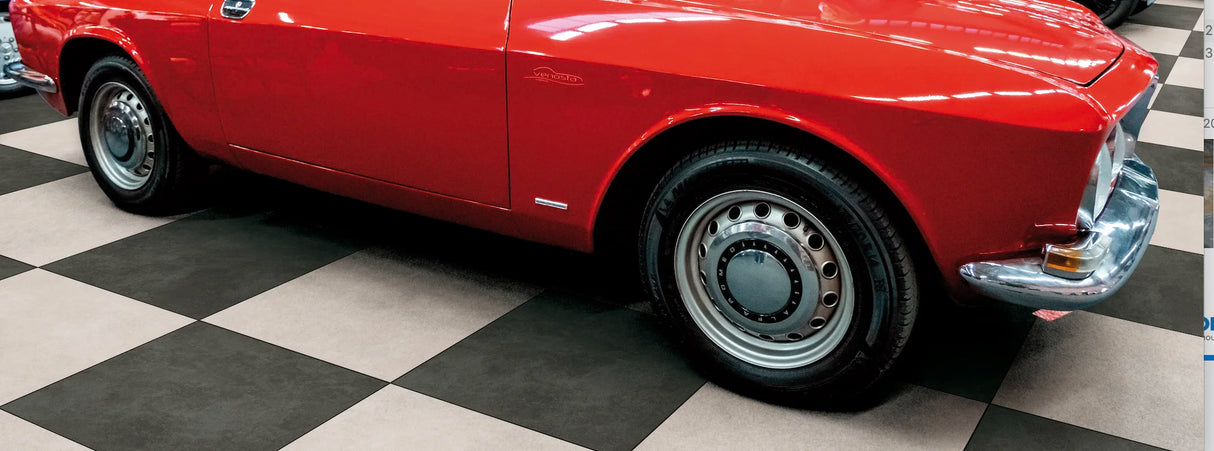 Carrelage Garage Damier Blanc / Graphite 60x60 Ares Rectifié