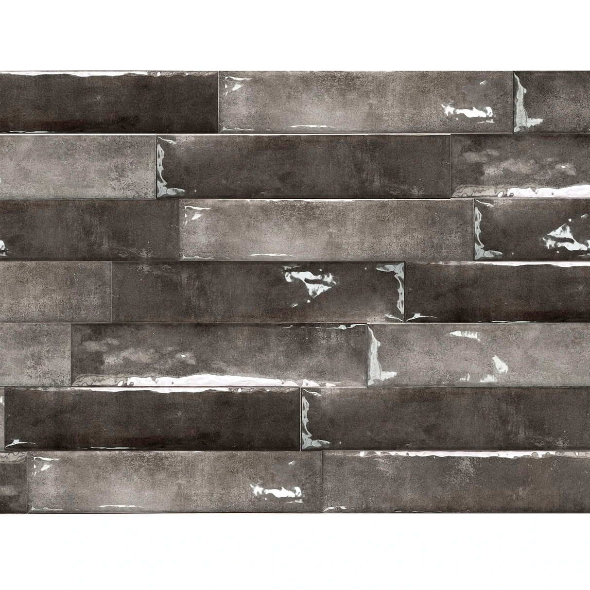 Carrelage Mural Effet Zellige Noir 6,5x29,8 Monpelli Black Mix