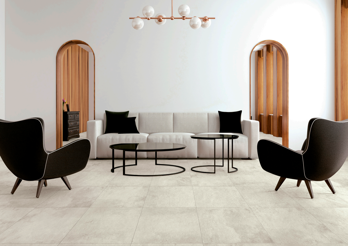 carrelage salon blanc