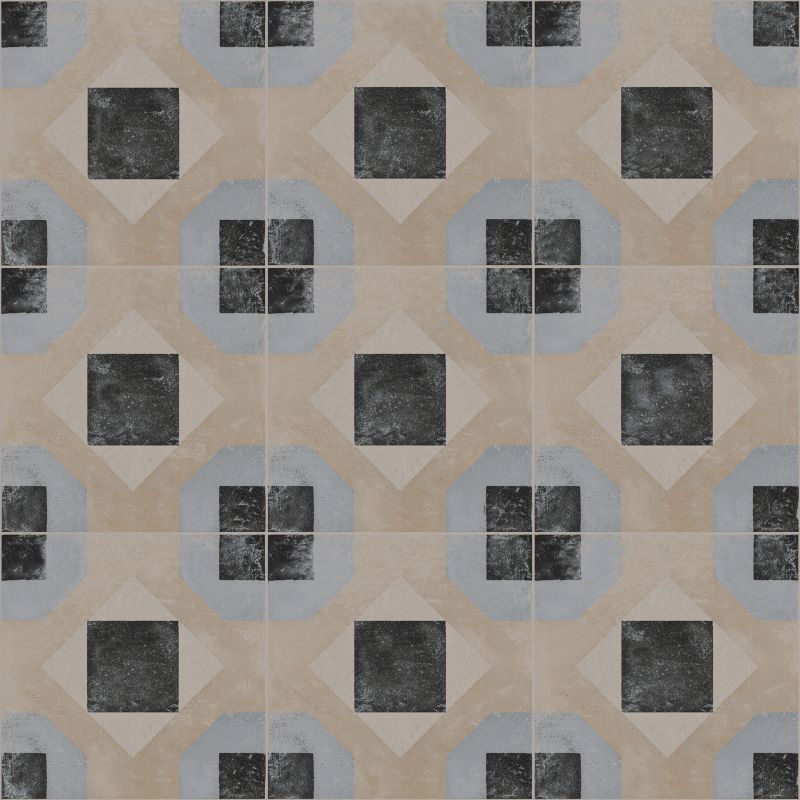 Carrelage Carreaux Ciment 20x20 Cementine Tap. A Jaune et Bleu Rectifié