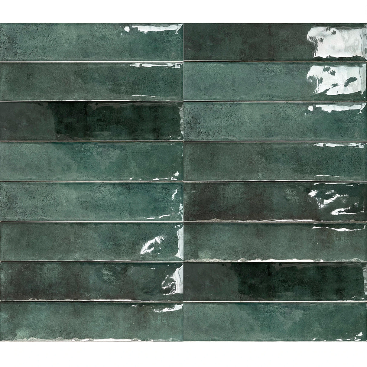 Carrelage Mural Effet Zellige Vert 6,5x29,8 Monpelli Emerald Mix