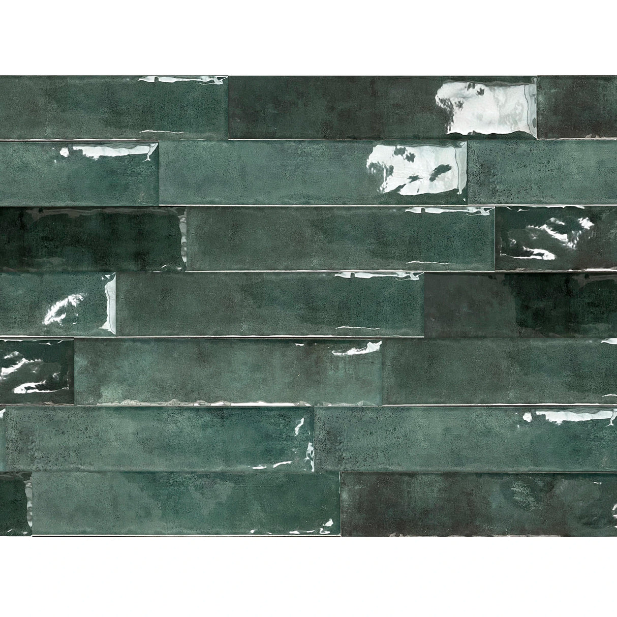 Carrelage Mural Effet Zellige Vert 6,5x29,8 Monpelli Emerald Mix
