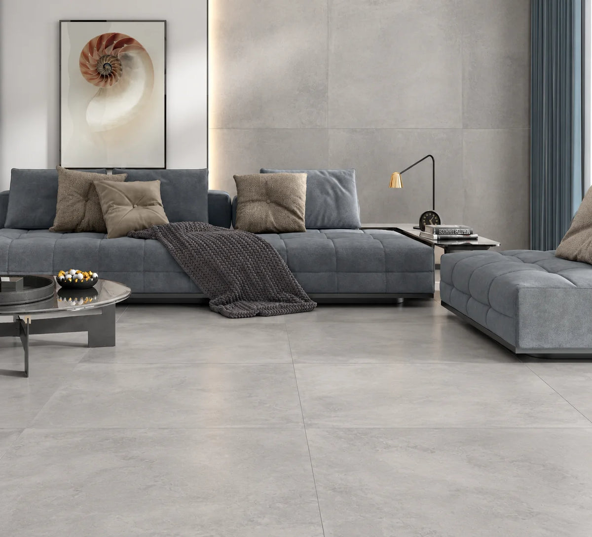 Carrelage Effet Béton Grand Format 100x100 Madox Gris Rectifié