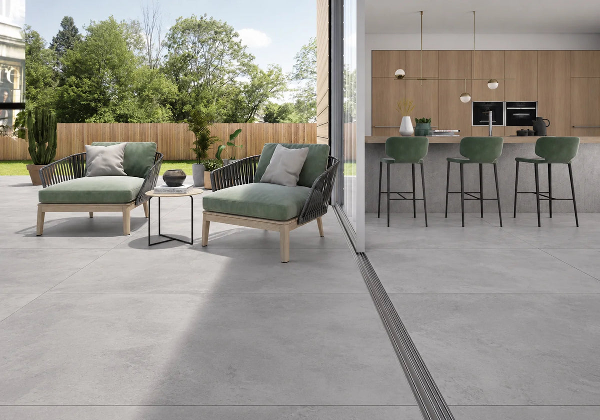 Carrelage Effet Béton Grand Format 100x100 Madox Gris Rectifié