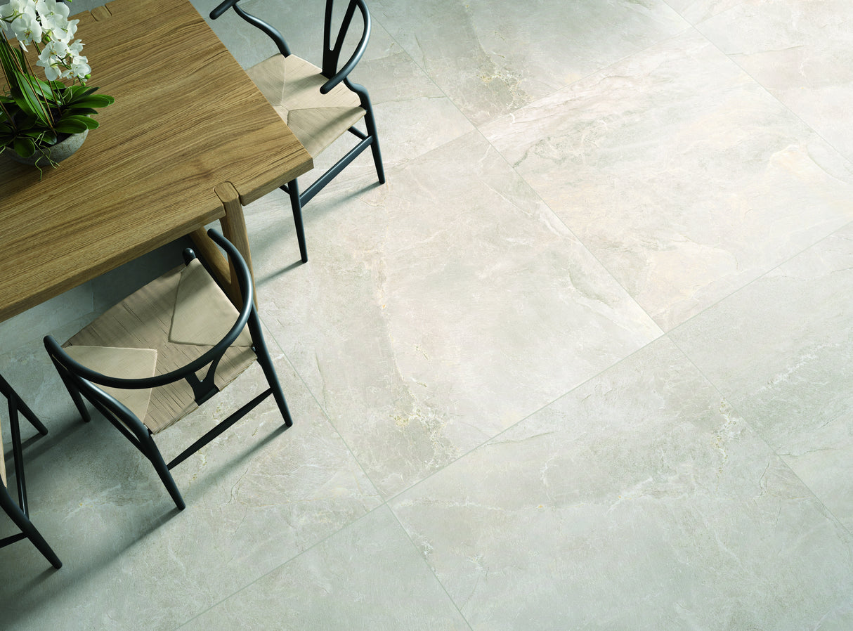 Carrelage Effet Pierre 60x60 Tempo Cotton Beige Clair Mat Rectifié