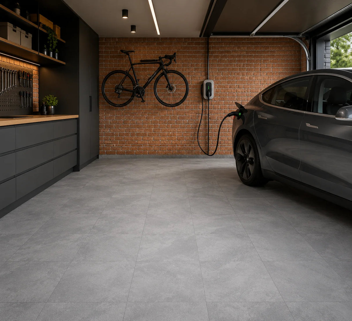 Carrelage Garage Grès Cérame 45x45 Troca Gris