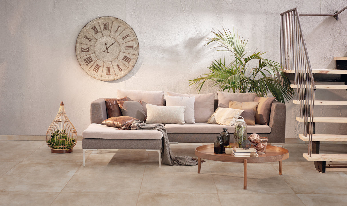 Carrelage Effet Béton 80x80 Unika Sand Rectifié