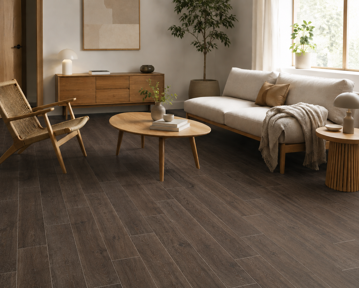 Carrelage Imitation Parquet Wengé 19x80 Volga Brun
