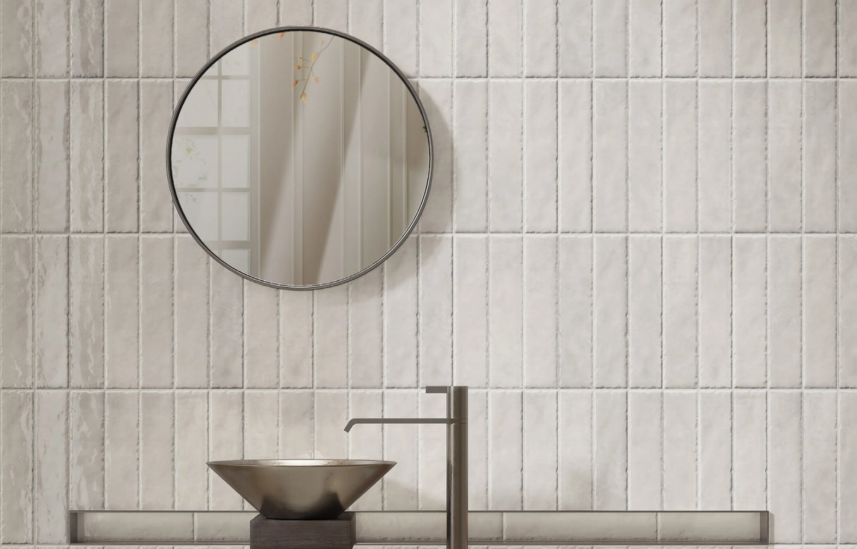 Carrelage Mural Effet Zellige Blanc 6,5x29,8 Monpelli White Mix