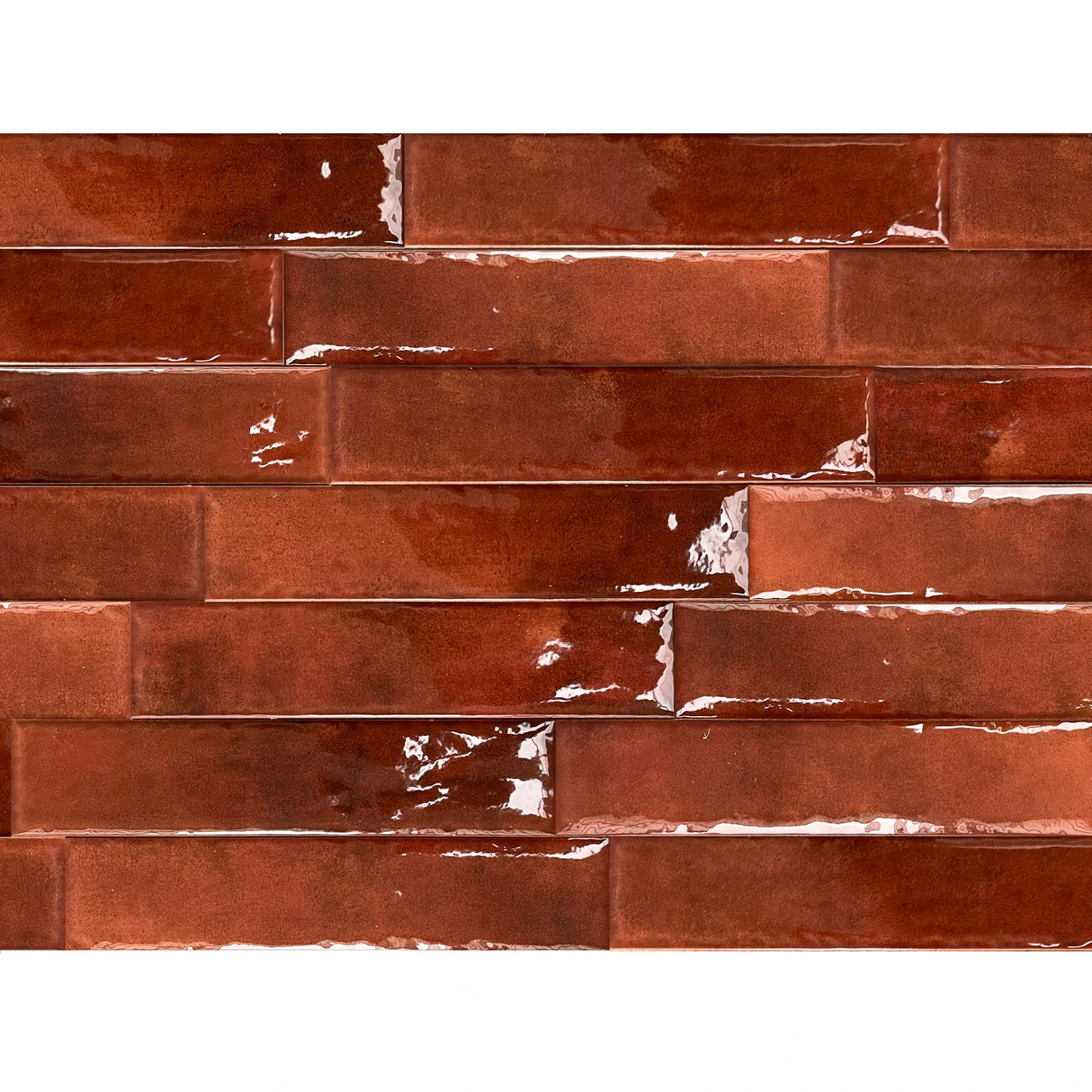 Carrelage Mural Effet Zellige Rouge 6,5x29,8 Monpelli Wine Mix