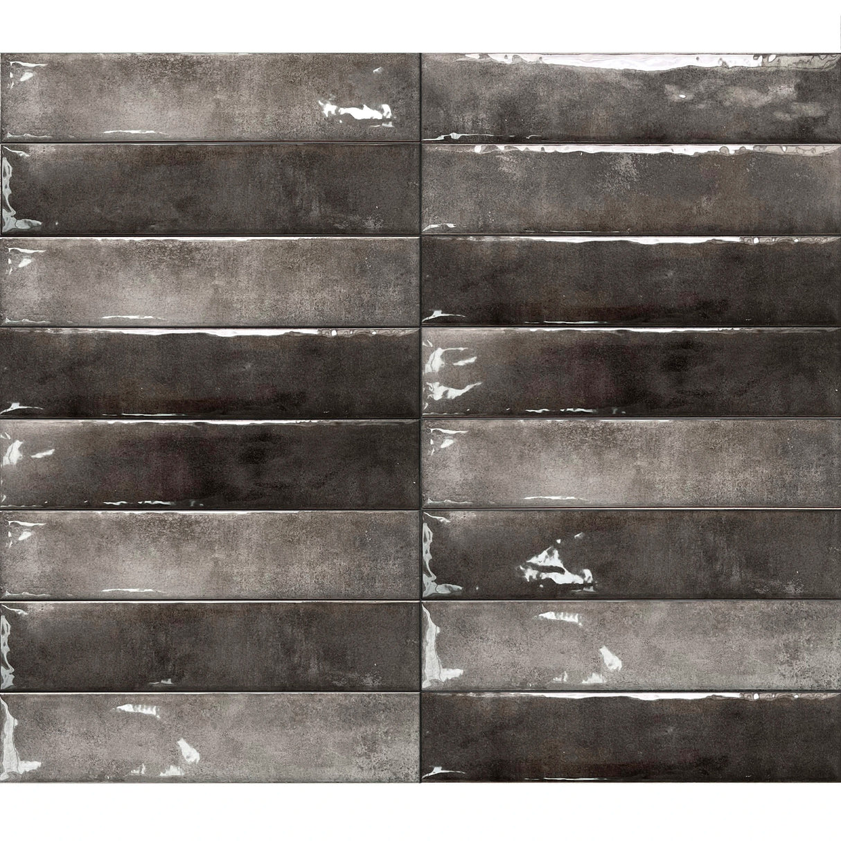 Carrelage Mural Effet Zellige Noir 6,5x29,8 Monpelli Black Mix