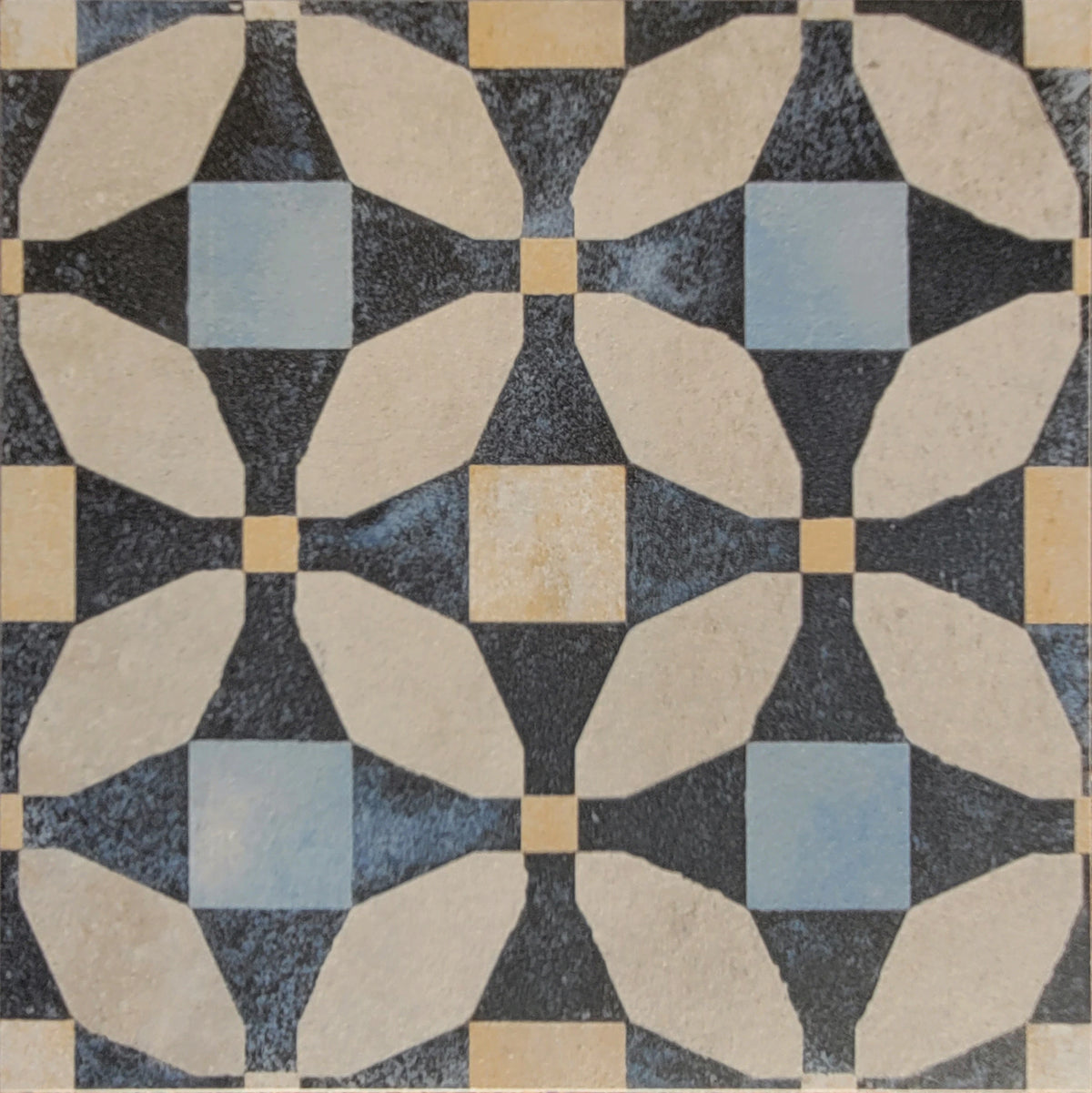 Carrelage Carreaux Ciment 20x20 Cementine Tap. B Color Jaune et Bleu Rectifié