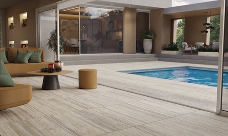 Carrelage Effet Travertin 60x120 Navona Candido Grip Extérieur R11 Rectifié