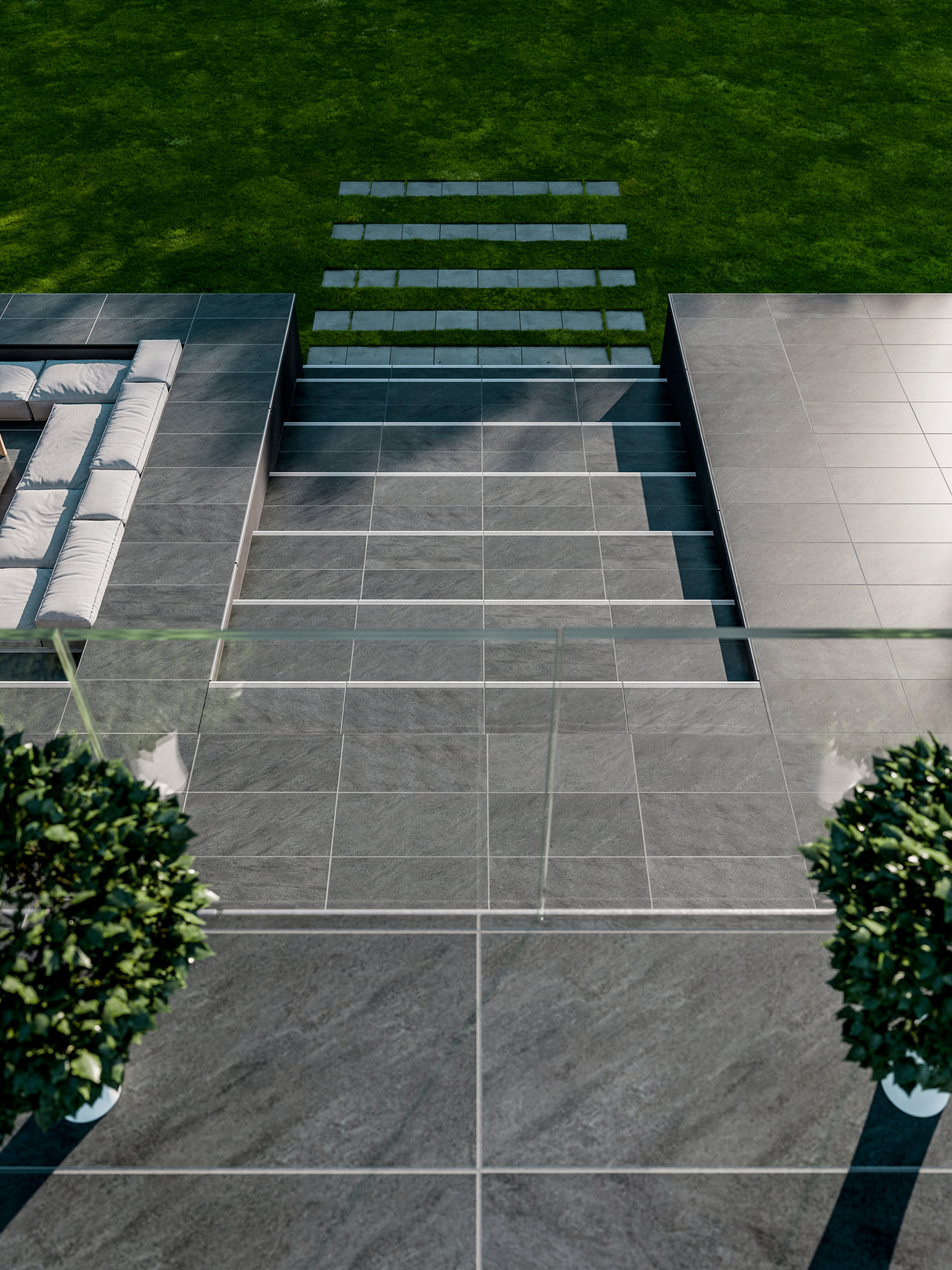 60x120 Dalle 2cm Pietra Serena Anthracite Extérieur R11