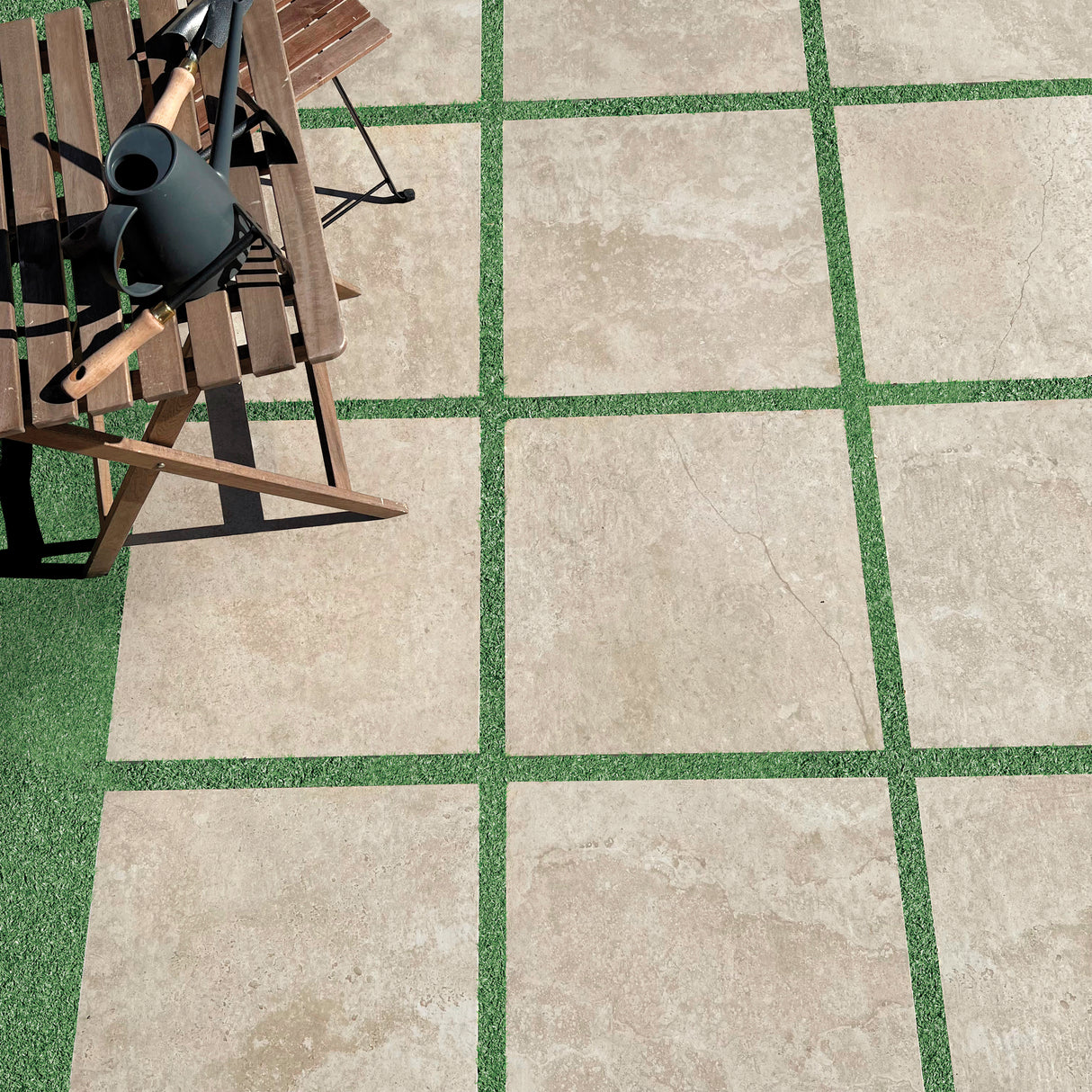 60x60 Dalle 2cm Pierre de Travertin Extérieur R11