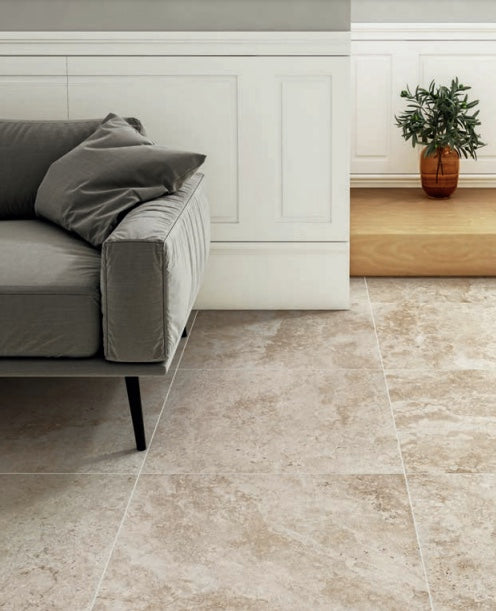 Carrelage 60x60 Pierre de Travertin Beige