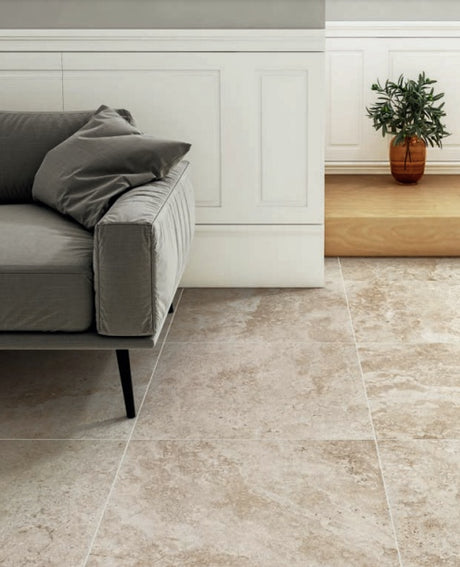 Carrelage 60x60 Pierre de Travertin Beige