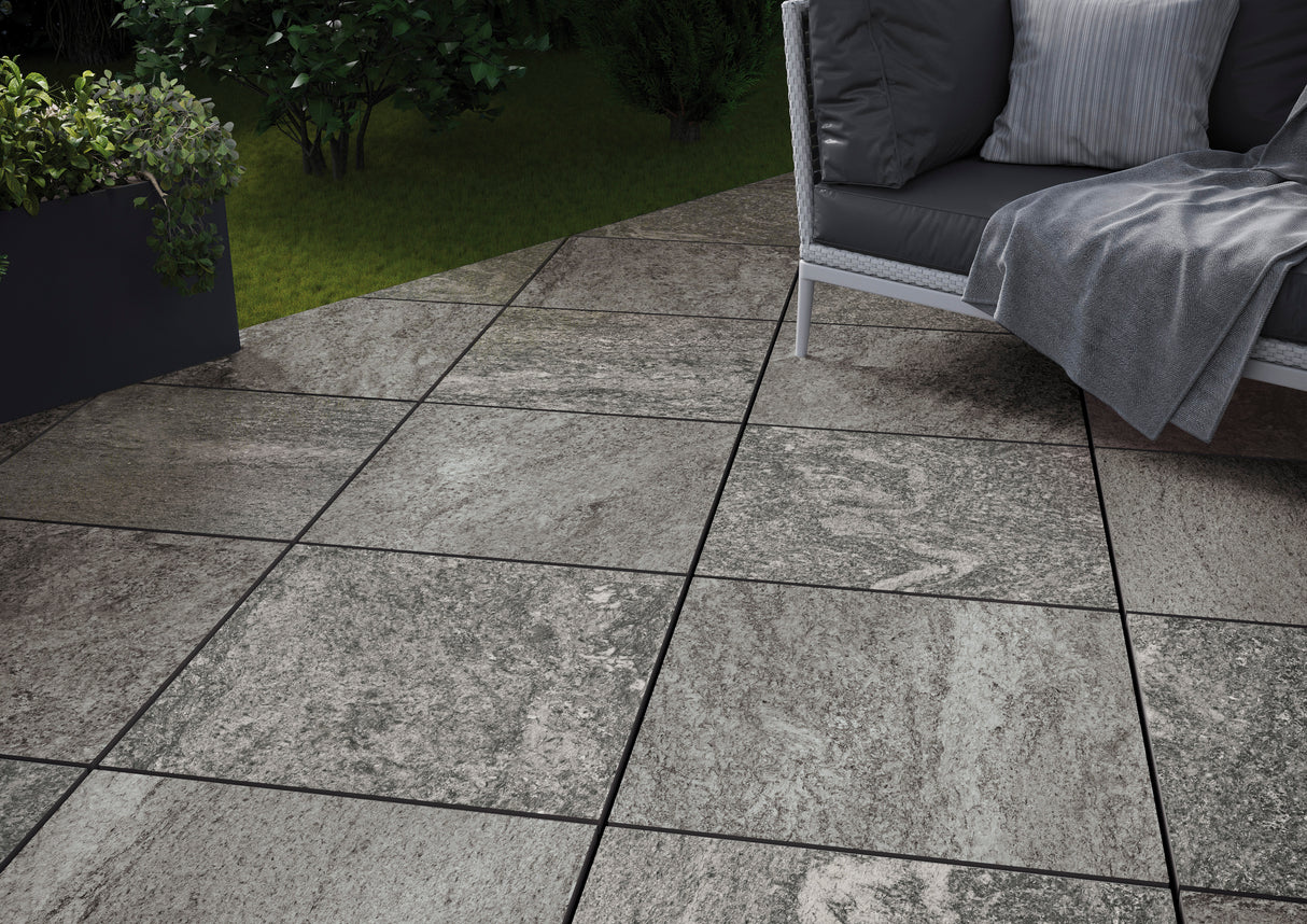 60x60 Dalle 2cm Arragos Dark Grey Extérieur R11