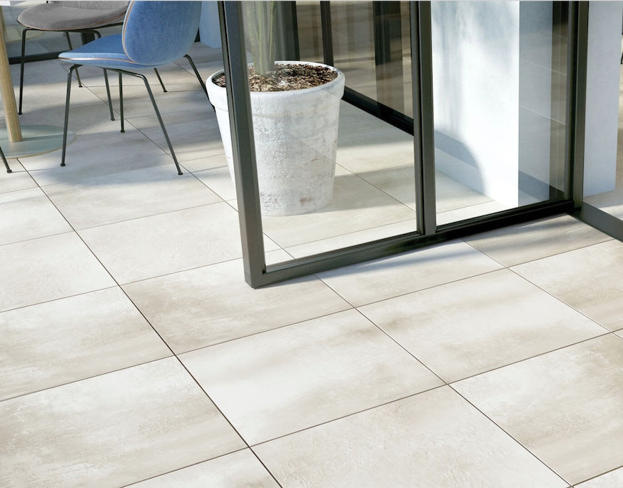 59x59 Dalle 2cm Béton Blanc Extérieur R11