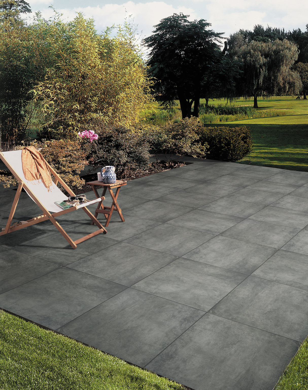 60x60 Dalle 2cm Gres Massif Anthracite Extérieur R11