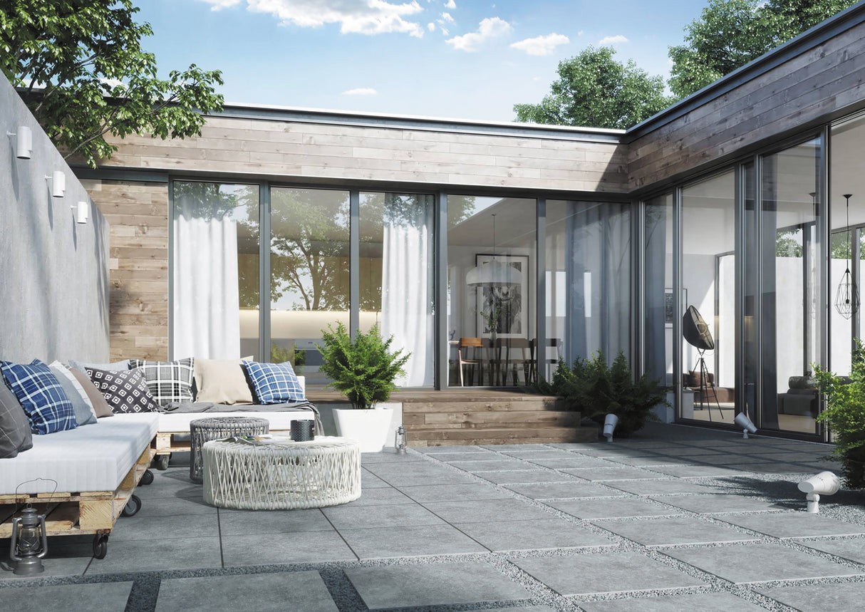 60x60 Dalle 2cm Gres Pierre Perle Extérieur R11