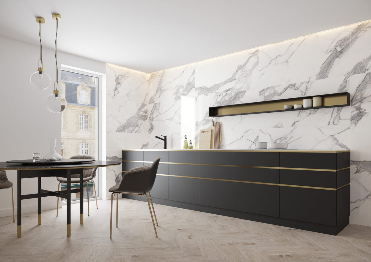 Carrelage Marbre 60x120 Marmo Calacatta XL Blanc Rectifié et Poli