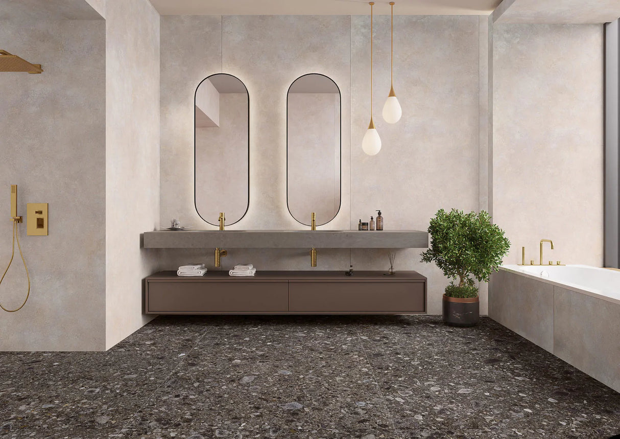 Carrelage Terrazzo 60x120 Ceppo Nuovo Black Naturel Rectifie