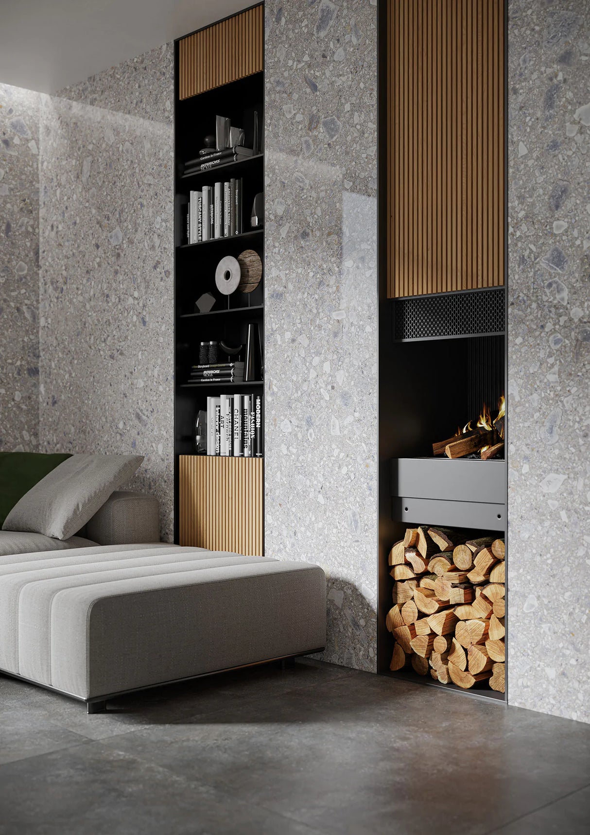 Carrelage Terrazzo 60x120 Ceppo Nuovo Silver Poli Rectifie