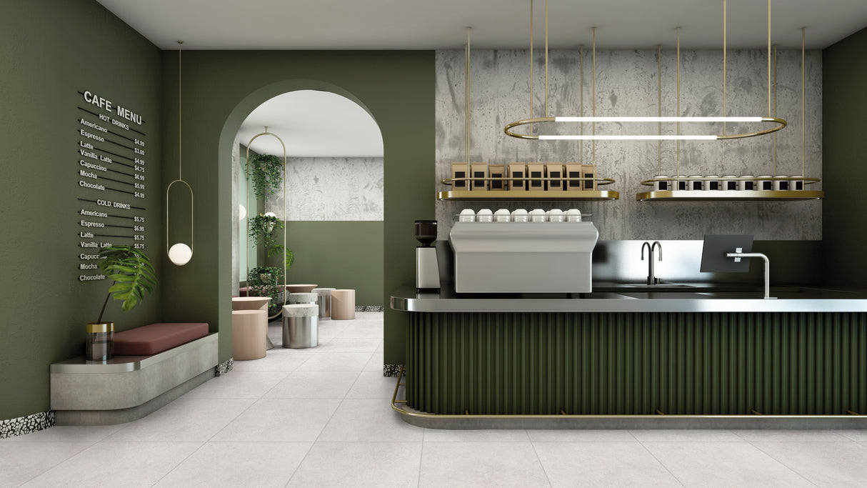 Carrelage Grand Format 90x90 Stonecrete Almond Rectifié