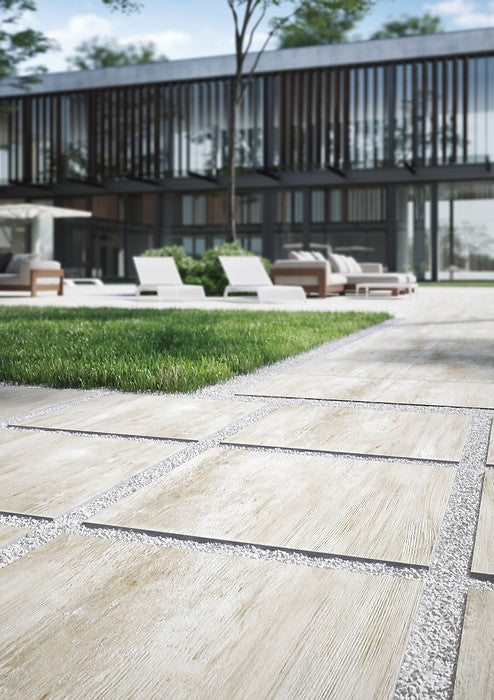 59x59 Dalle 2cm Wood Blanc Extérieur R11