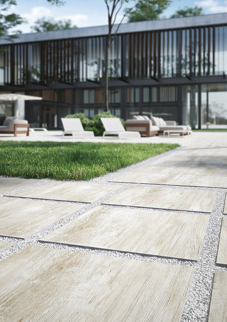 59x59 Dalle 2cm Wood Blanc Extérieur R11