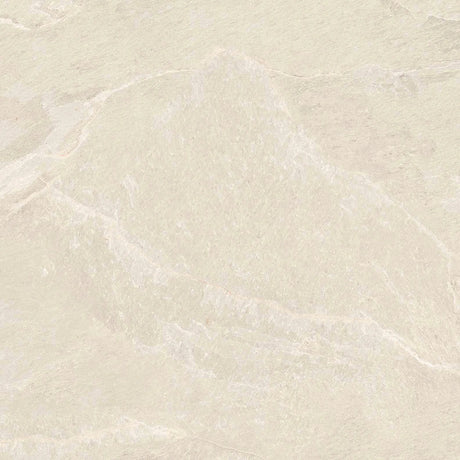 Carrelage Effet Pierre Ardoise 80x80 Falaise Blanc Intérieur / Extérieur R10 Rectifié