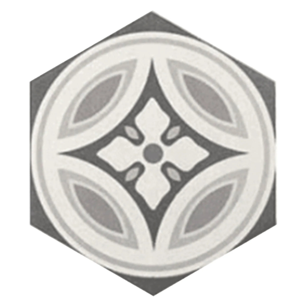 Carrelage Aspect Carreaux Ciment Noir et Blanc 17,5x20 Hexatile Harmony B&W