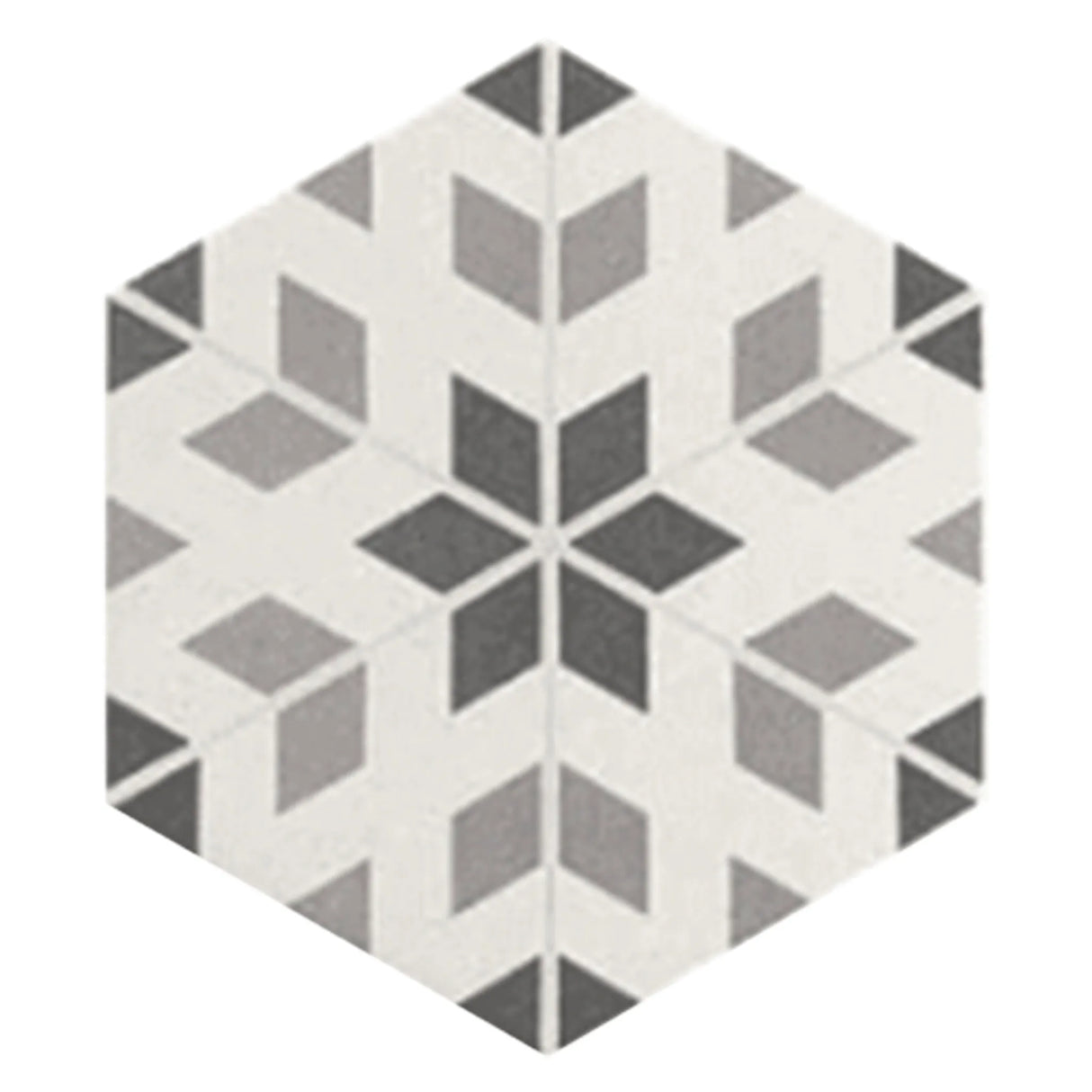 Carrelage Aspect Carreaux Ciment Noir et Blanc 17,5x20 Hexatile Harmony B&W