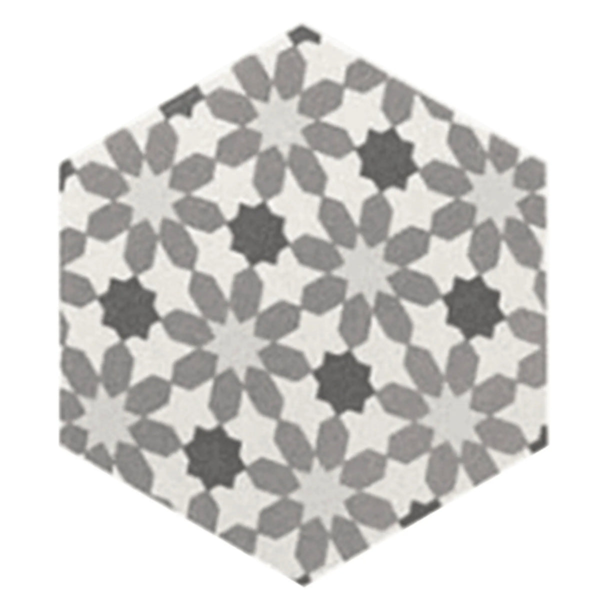 Carrelage Aspect Carreaux Ciment Noir et Blanc 17,5x20 Hexatile Harmony B&W