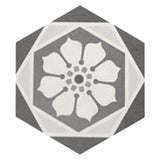 Carrelage Aspect Carreaux Ciment Noir et Blanc 17,5x20 Hexatile Harmony B&W