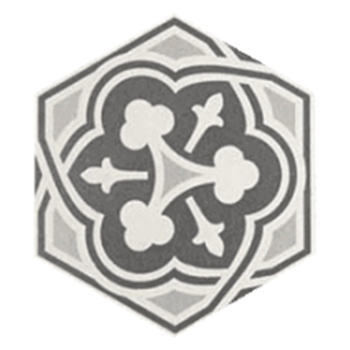 Carrelage Aspect Carreaux Ciment Noir et Blanc 17,5x20 Hexatile Harmony B&W