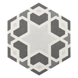 Carrelage Aspect Carreaux Ciment Noir et Blanc 17,5x20 Hexatile Harmony B&W