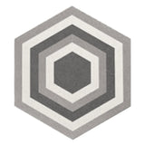 Carrelage Aspect Carreaux Ciment Noir et Blanc 17,5x20 Hexatile Harmony B&W