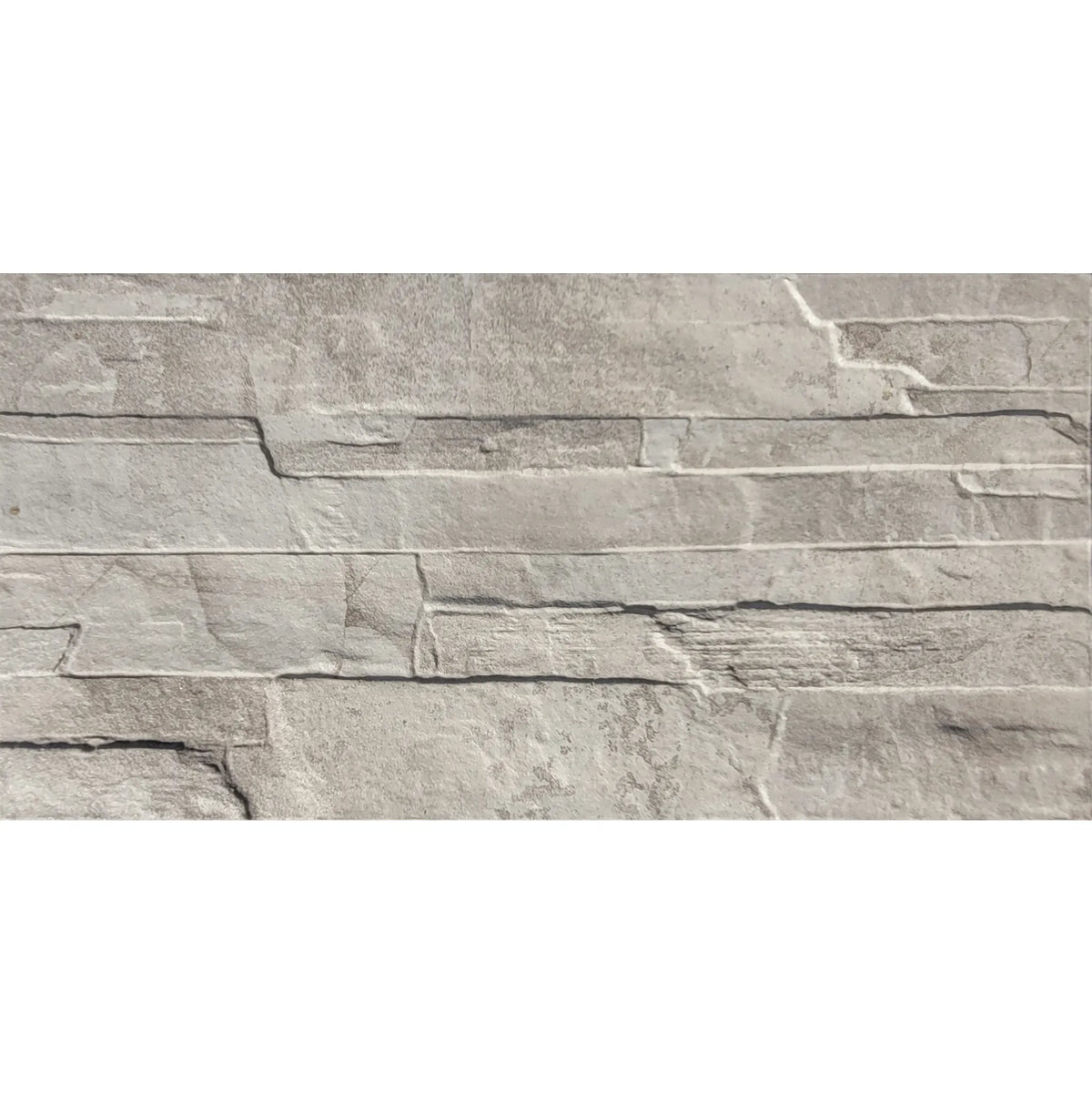Carrelage Mural Grès Cérame Effet Pierre / Plaquette de Parement Pavé Dolmen Fumo 22,5x45