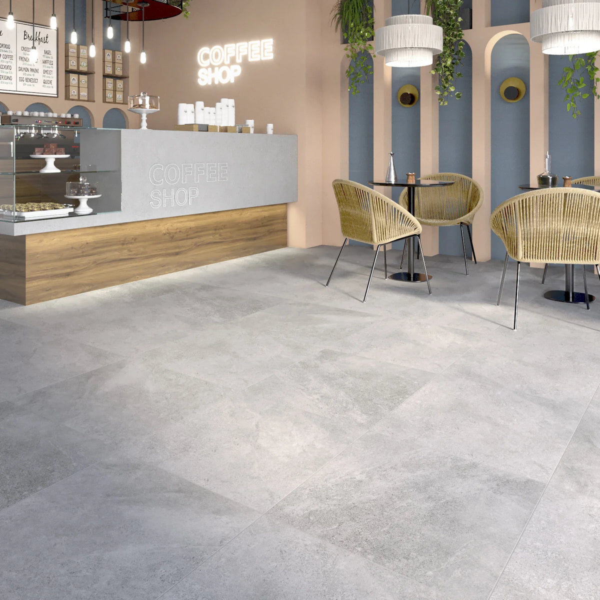 Carrelage Passage Intensif Maison Commerce 45x45 Trocadero Blanc