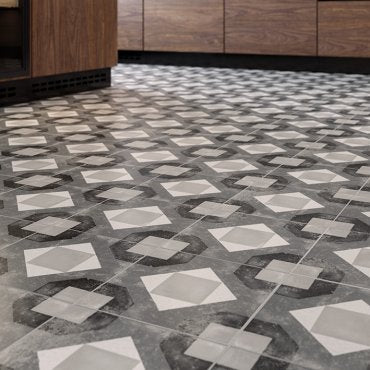 Carrelage Carreaux Ciment 20x20 Cementine Tap. A Blanc et Noir Rectifié