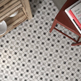 Carrelage Carreaux Ciment 20x20 Cementine Tap. B Blanc et Noir Rectifié